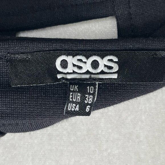 ASOS Black cutout body con long sleeve dress size 6 - Picture 6 of 9